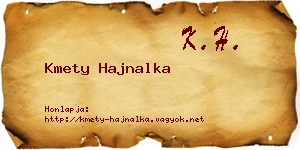 Kmety Hajnalka névjegykártya